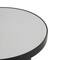 19.75" Black Metal Side End Accent Table with White Marble Tabletop